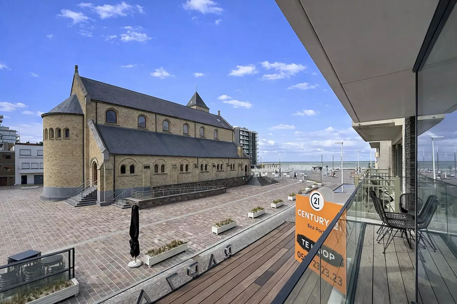 Appartement avec vue sur la mer et terrasse plein sud à Nieuport